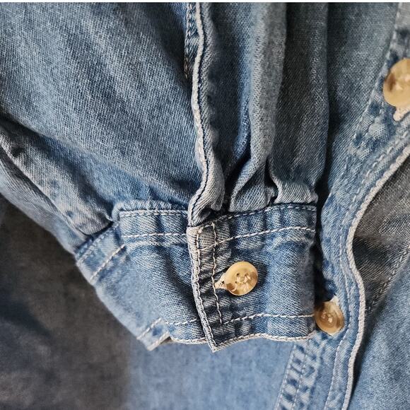 Bobbie Brooks Fall Harvest Autumn Long Sleeve Denim Button Down Size 22/24 - Picture 4 of 5